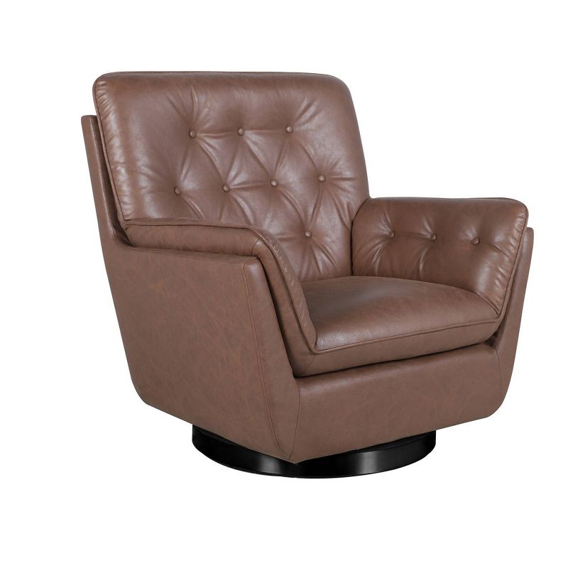 Modern Tufted Swivel Club Chair - WOVENBYRD, 2 of 10