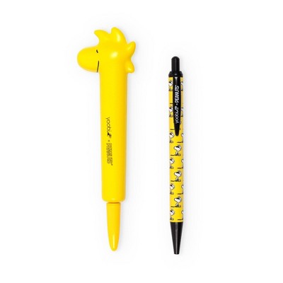 Yoobi 2pk Peanuts Novelty Ballpoint Pen Woodstock