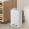 Slim Bathroom Trash Can, Stainless Steel Step-On Garbage Bin with Soft-Close Lid & Removable Inner Bucket, Narrow Recycle Bin for Kitchen必填 - 4 of 4