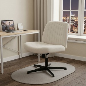 AZL1 Life Concept Fabric Computer Office Desk Chair with Ergonomic Lumbar Support Cross Legged Armless without Wheels, 25.5"*25.9"*35" - 1 of 4