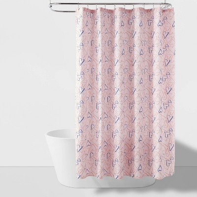 72"x72" Valentines Day Scattered Heart Shower Curtain - Room Essentials™