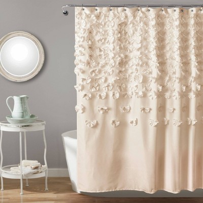 Lucia Scattered Flower texture Shower Curtain Ivory - Lush Décor