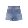 Womens Denim Shorts High Waisted Short Jeans Casual Summer Ripped Stretchy Jeans Shorts Frayed Raw Hem Denim Shorts - Light Blue 2XL - 3 of 4