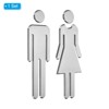 Unique Bargains Self-Adhesive Decor Office Business Men Women Restroom Sign 1 Pair - 3 of 4