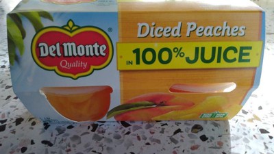 Premium Diced Peaches in Natural Juice 4.5 oz. Cups - 96/Case