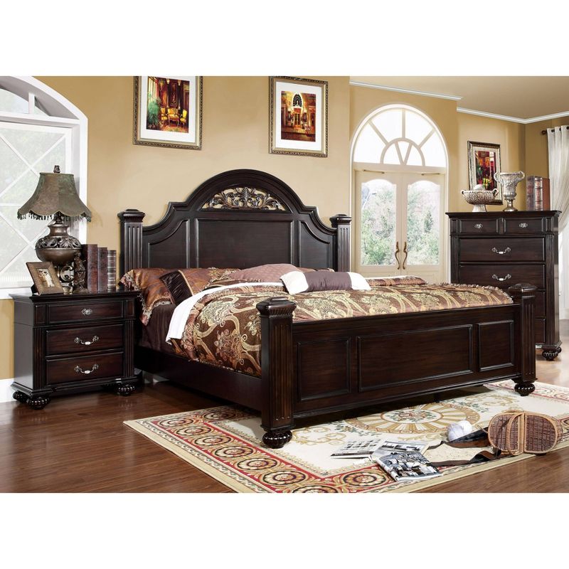 3pc California King Pennings Traditional Bed Set and Nightstand with Chest Dark Walnut - HOMES: Inside + Out, 3 of 26