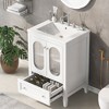 Dexmalle White 24" Bathroom Vanity with Sink and Adjustable Shelf - 3 of 4