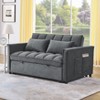 3-in-1 Velvet Sleeper Sofa with Convertible Sofa, 3-Position Adjustable Backrest, 2-Seater Sectional, Two Side Pockets, 2 Pillows - 4 of 4