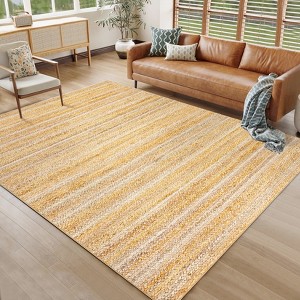 Coucheta Washable Braid Print Area Rug, Stain Resistant, Low Pile & Non-Slip Carpet for Living & Dining Room, Office & Bedroom, Multiple Sizes&Colors - 1 of 4