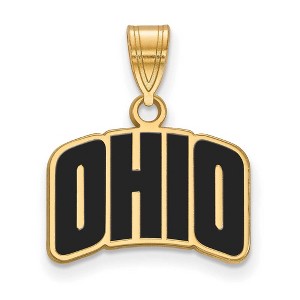 Black Bow Jewelry 14k Yellow Gold Plated Sterling Silver Ohio Bobcats NCAA Small Pendant - 1 of 3