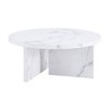 31.4-Inch Round Coffee Table, Modern Aesthetic Circle Coffee Table, Sturdy Leg Support, Easy Assembly, Sofa Side Table - 2 of 4