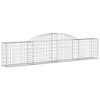 vidaXL Gabion Basket Pair - Galvanized Iron Arched Outdoor Garden Barriers - 118.1x11.8x23.6/31.5 Inches - 3 of 4