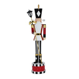 Iron Nutcracker Statue, Classic Christmas Soldier Holiday Decor for Indoor or Outdoor, Durable Festive Porch Display-3irtyhousy - 1 of 4