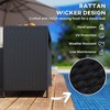 Aghana Digitals Black Outdoor Wicker Storage Cabinet with Acacia Wood Top, 2 Doors & Shelf – - 4 of 4