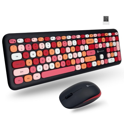 Slim Wireless Keyboard and Mouse Combo with 110 Color Round