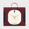 14K Gold Dipped Enamel "T" Initial Pendant Necklace - A New Day™ Gold/White - 3 of 4
