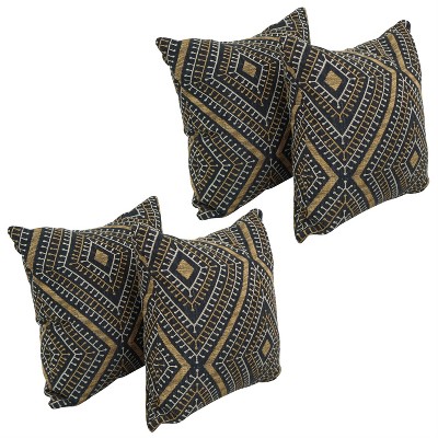Set of 4 Colorful Southwest Print Microbead Throw Pillows