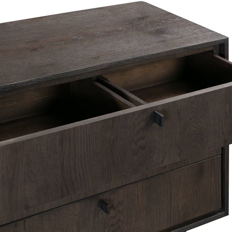 Cross Solid Oak and Metal 3 Drawer Dresser Dark Gray - Armen Living, 6 of 10