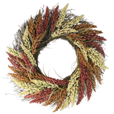 Northlight Autumn Harvest Mixed Heather Artificial Grapevine Wreath, 22 Inch Unlit