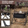 Gymax Camping Chair with Storage Lightweight Folding Seat with Insulated Cooler Bag & Metal Frame High-back Blind Chair 330 LBS Weight Capacity - 3 of 4