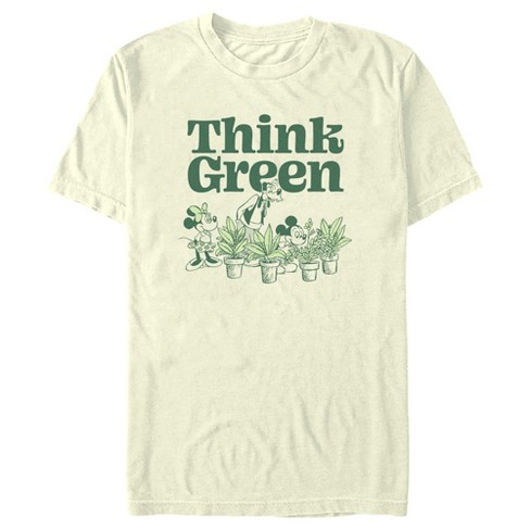 Men's Mickey & Friends Green Think Plant Lovers T-Shirt - image 1 of 4