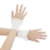 INSPIRE CHIC Women's Lace Fingerless Wrist Length Wedding Elegant White Ruffled Floral Gloves 1 Pair - 4 of 4