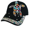 Collections Etc Turtle Rhinestone Black Twill Cotton Baseball Hat NO SIZE Black - 3 of 3