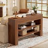 Tribesigns 53.15"Console Table with 2 Drawers, 3-Tier Entryway Table with Storage for Living Room, Sofa Console for Foyer, Hallway, Dark Walnut - 4 of 4