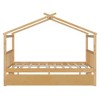 Whisen Twin Size Wooden House Bed with Twin Size Trundle - 3 of 4