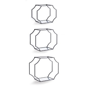Plum & Post 19.75"W x 7"D x 15.5"H and 17.75"W x 7"D x 14"H and 15.75"W x 7"D x 11.75"H Hudson Mirrored Wall Shelves Set of 3 - 1 of 4