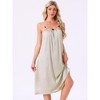 INSPIRE CHIC Women's Satin Sleeveless Pajama Dress Spaghetti Strap Silky Full Slip Midi Nightgown - 2 of 4