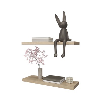 SEVOBAL Utility Storage Shelves Wall-Mounted Floating Shelf with Contemporary Style for Living Room Bedroom or Office, Beige, 9.8"*31.5"*1.5"