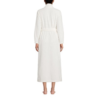 Ivory Full-Length Plush Fleece Wrap Robe