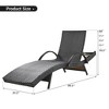 80'' Outdoor Wicker Chaise Lounge Chairs Set of 2, Patio Rattan Reclining Chair Pull-out Side Table Adjustable Backrest Ergonomic Wave Design - 3 of 4