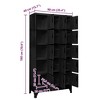vidaXL Black Locker Cabinet-35.4"x15.7"x70.9", Steel Construction with Air Vents, Lockable Doors, and Name Tag Holder for Secure and Organized Storage - 4 of 4