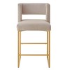 KTMBDW Bar Stools Set of 2, Counter Height 26'' Barstool Velvet Bar Stools with Back and Gold Legs, Kitchen Bar Chairs - 3 of 4