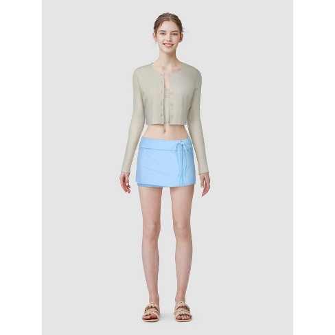 Women's Mini Skirt With Tie -wild Fable™ Xlarge Light Blue : Target