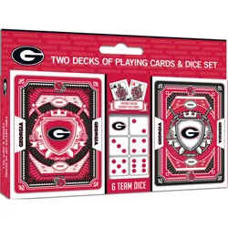MasterPieces Officially Licensed NCAA Georgia Bulldogs 2-Pack Playing cards & Dice set for Adults