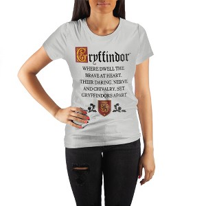 Harry Potter Gryffindor Cheer Sorting Hat's Song Women's White Tee T-Shirt Shirt - 1 of 1