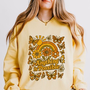 Simply Sage Market Anything Is Possible Daisies Lightweight Garment Dyed Sweatshirt - 1 of 4