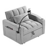 Convertible Upholstered Adjustable Pull-Out Sleeper Chair Sofa Bed with Multi-Pockets, USB Port, and 3-in-1 Function for Living Room - 3 of 4