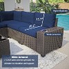 Whizmax 6 Pieces Outdoor Patio Furniture Set, Outdoor Wicker Furniture Set, Patio Sofa Set with 5 Seat Cushions and 1 Glass Coffee Table - 3 of 4