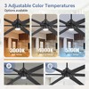 Airsurfer 72 Inch Ceiling Fan with Color-Changing LED Light - Ceiling Fan With Black and Dark Brown Blades - Remote Included - Matte Black ( 6 Blades) - 3 of 4