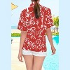 LA LEELA Button Down Shirt Floral Summer Beach Party Colorful Tops Blouses Shirt Dressy Short Sleeve Dress Shirts Hawaiian T Shirts - 4 of 4