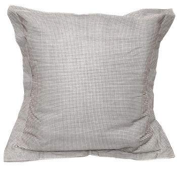 Ellis Curtain Logan Check 100% High Quality Fabric Perfect Decorative Reversible Toile Print Toss Pillow - 17x17" Gray