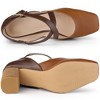 Allegra K Women's Cross Strap Buckle Closure Chunky Heels Ballet Pumps - 4 of 4