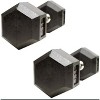 Amber Fight Gear Barbell Rubber encased Hex Dumbbell Weights with Metal Handles for Strength Training, Full Body Workout. Sold as a Pairs - 2 of 4