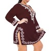 LA LEELA Women's Summer Vacation Beachwear Mini Bathing Suit Short Beach Bikini Swimsuit Cover ups Medium-Large Brown, Solid - 3 of 4