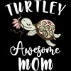 Women's Design By Humans Turtley Awesome Mom Turtle with Flower By animalshop Racerback Tank Top - 2 of 2