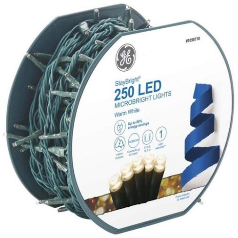 Ge Staybright 250-count Warm White Led Plug-in Christmas String Lights ...